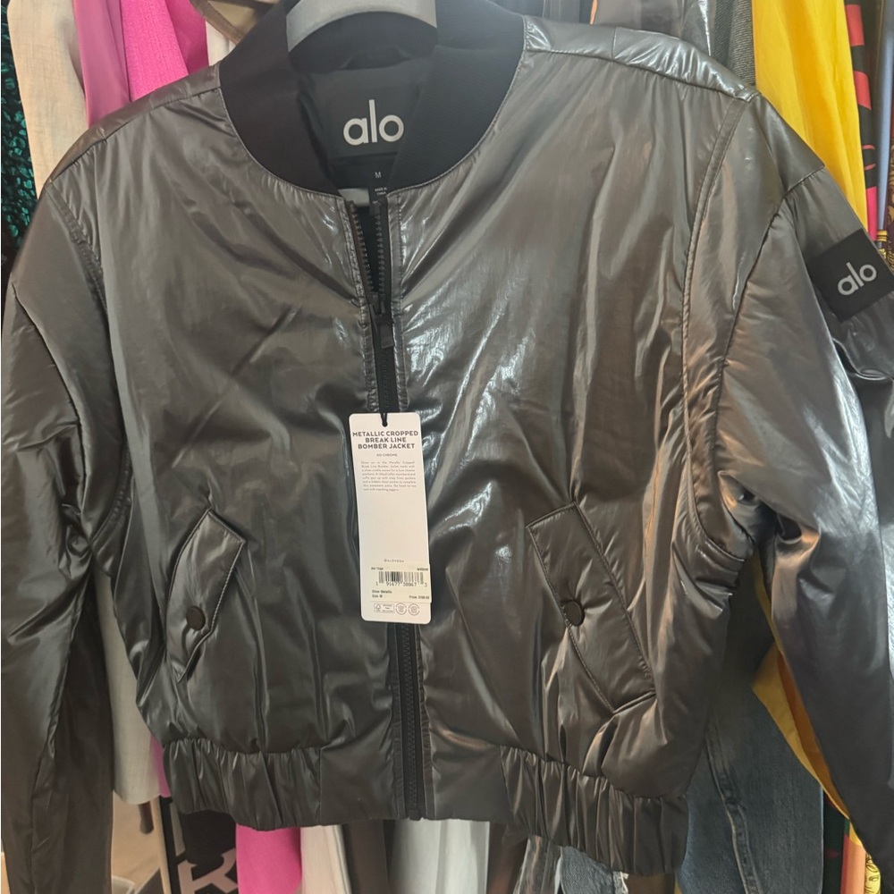 ALO Yoga Metallic Bomber Jacket - Picture 4 of 4